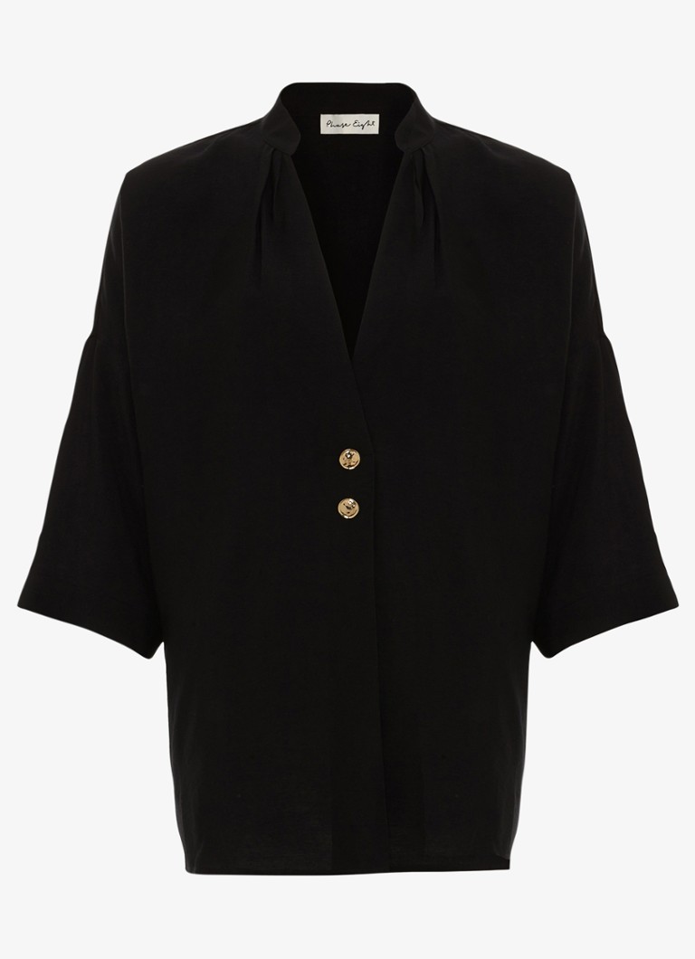 Phase Eight Dames Cynthia Button oversized blouse in de kleur Zwart