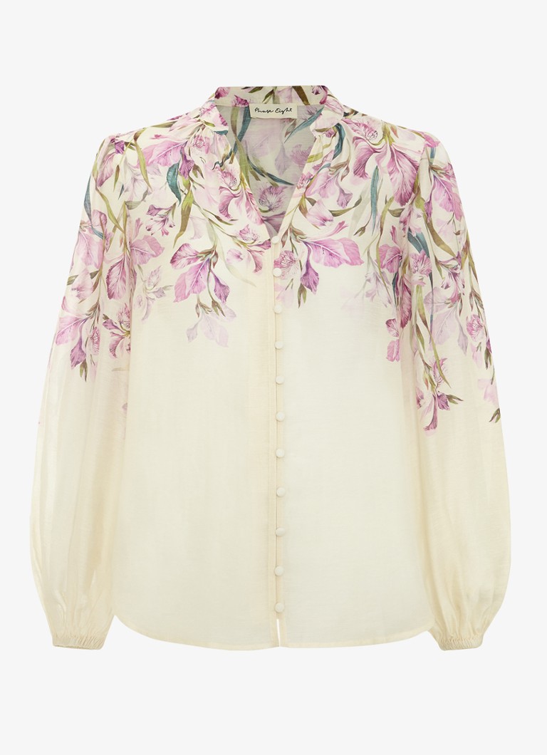 Phase Eight Dames Gisela blouse met bloemenprint in de kleur Creme