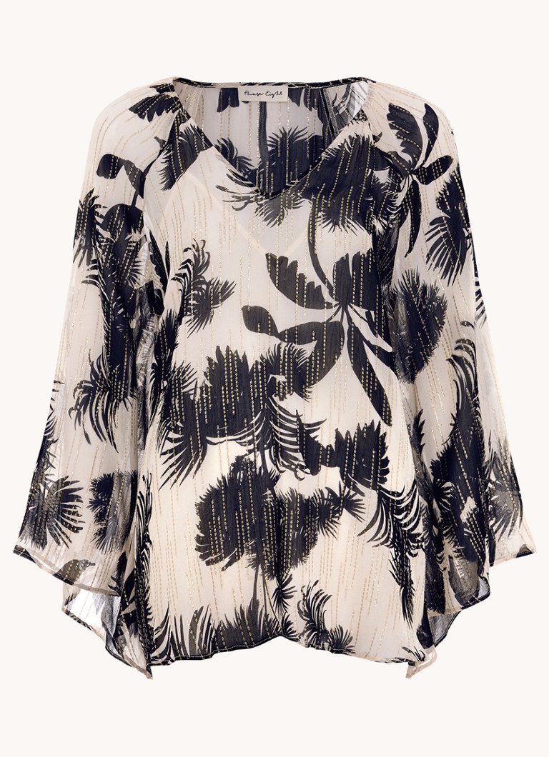 Phase Eight Dames Simi tuniek met print en strass in de kleur Zwart