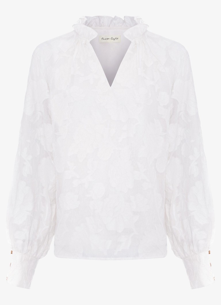 Phase Eight Dames Amal blouse met bloemenprint in de kleur Gebroken wit