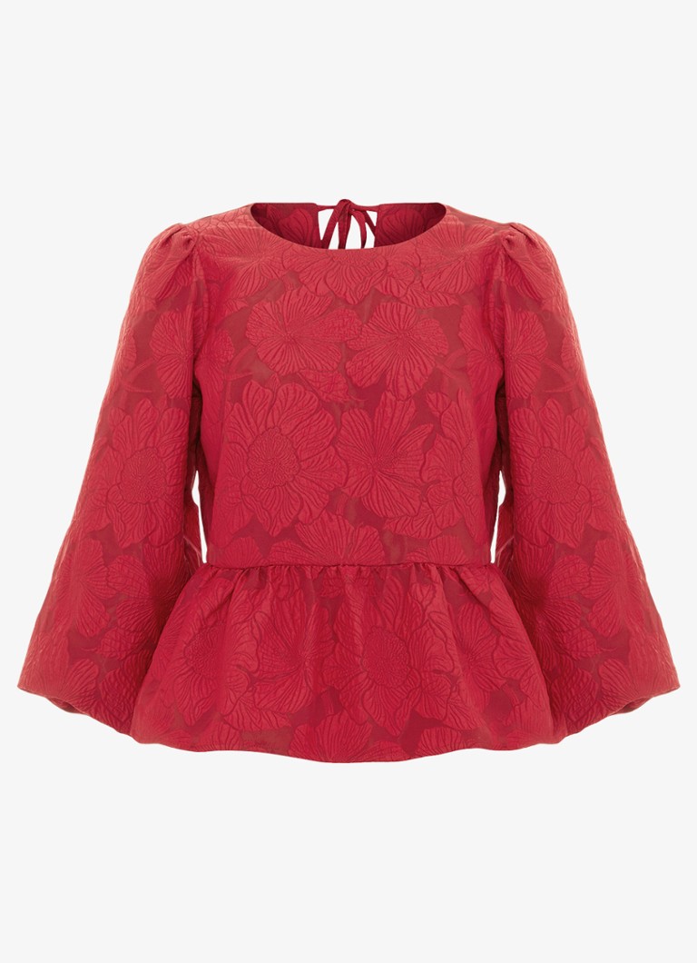 Phase Eight Dames Ellis top met bloemenprint in de kleur Donkerrood