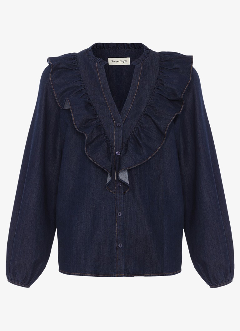 Phase Eight Dames Alexia blouse van denim in de kleur Donkerblauw