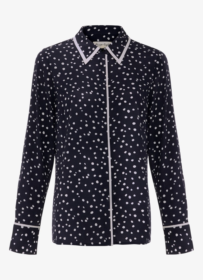 Phase Eight Dames Rita blouse met stippenprint in de kleur Donkerblauw