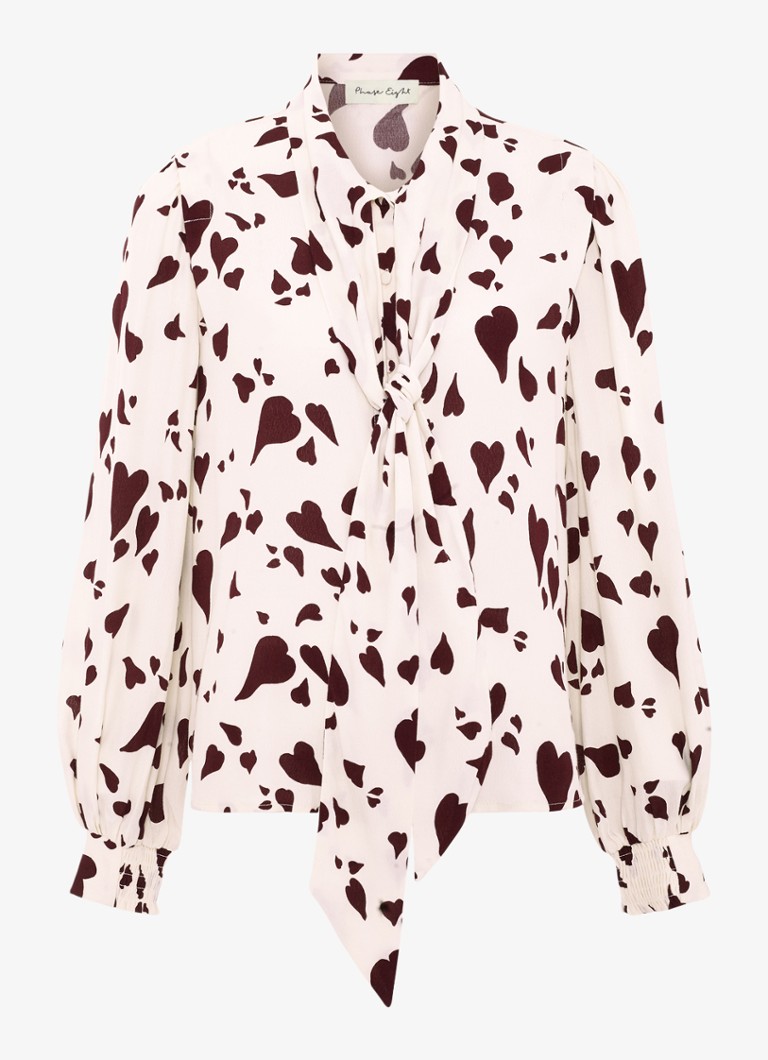 Phase Eight Dames Paloma blouse met sjaalkraag en pofmouwen in de kleur Wit