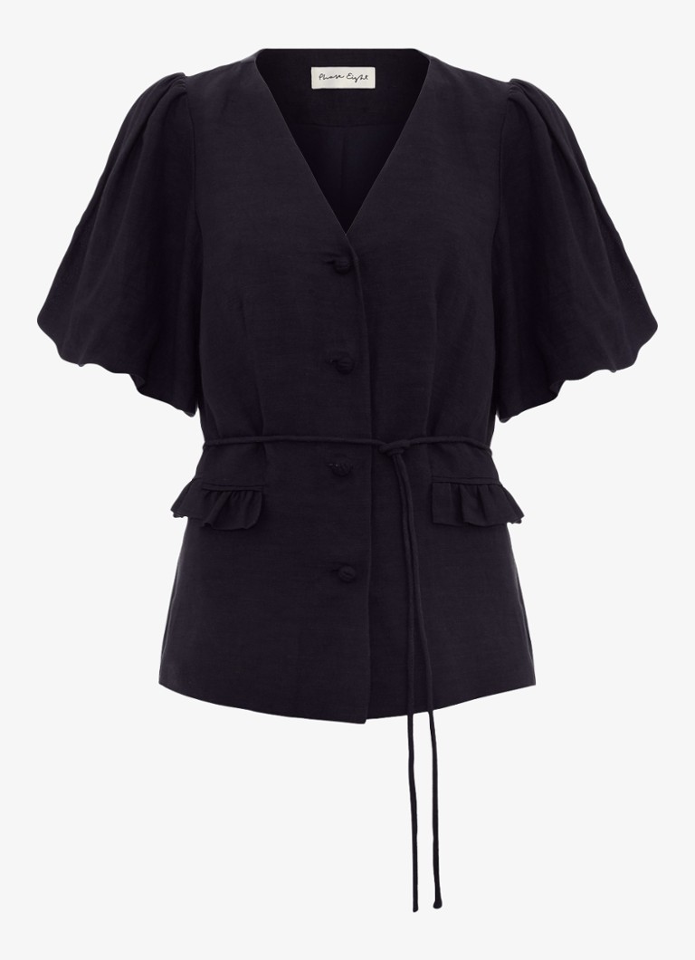Phase Eight Dames Audrey blouse in linnenblend in de kleur Blauw