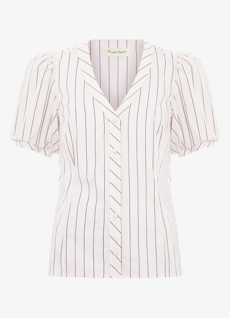 Phase Eight Dames Elora blouse met streepprint in de kleur Wit