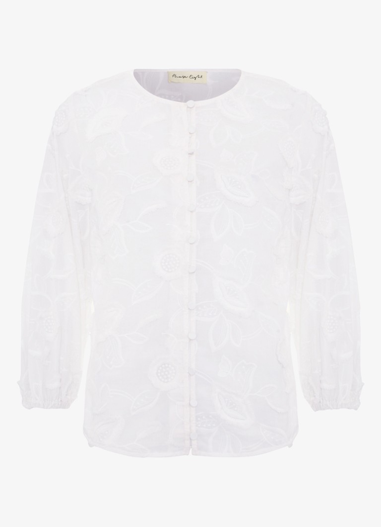 Phase Eight Dames Daisy blouse met borduring in de kleur Wit