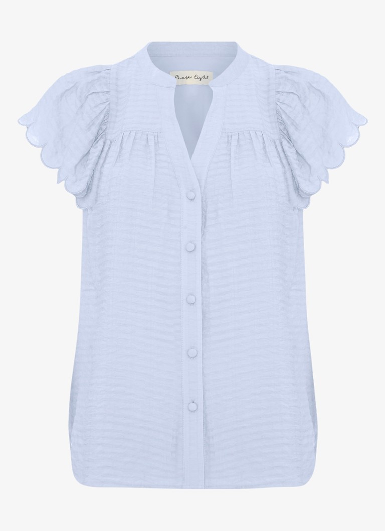Phase Eight Dames Aleasha blouse met V-hals in de kleur Lichtblauw