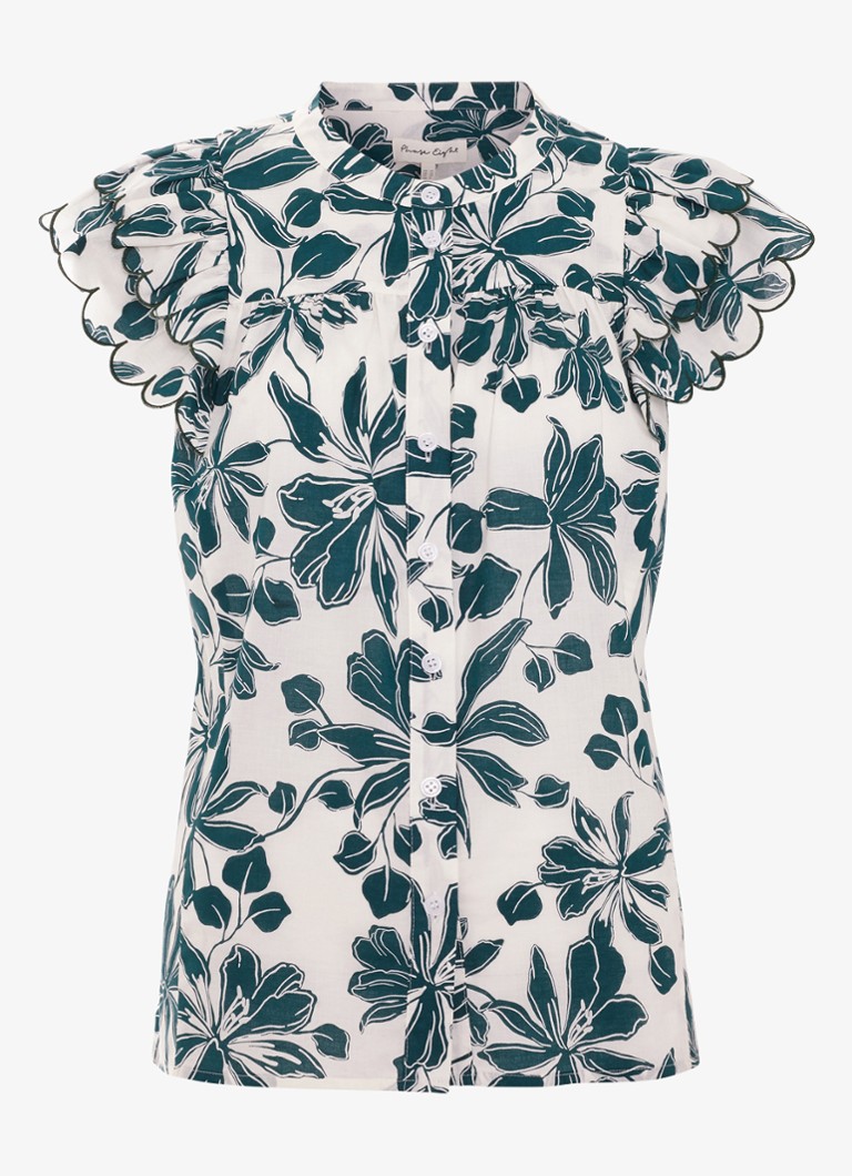 Phase Eight Dames Rena blouse met bloemenprint in de kleur Donkergroen