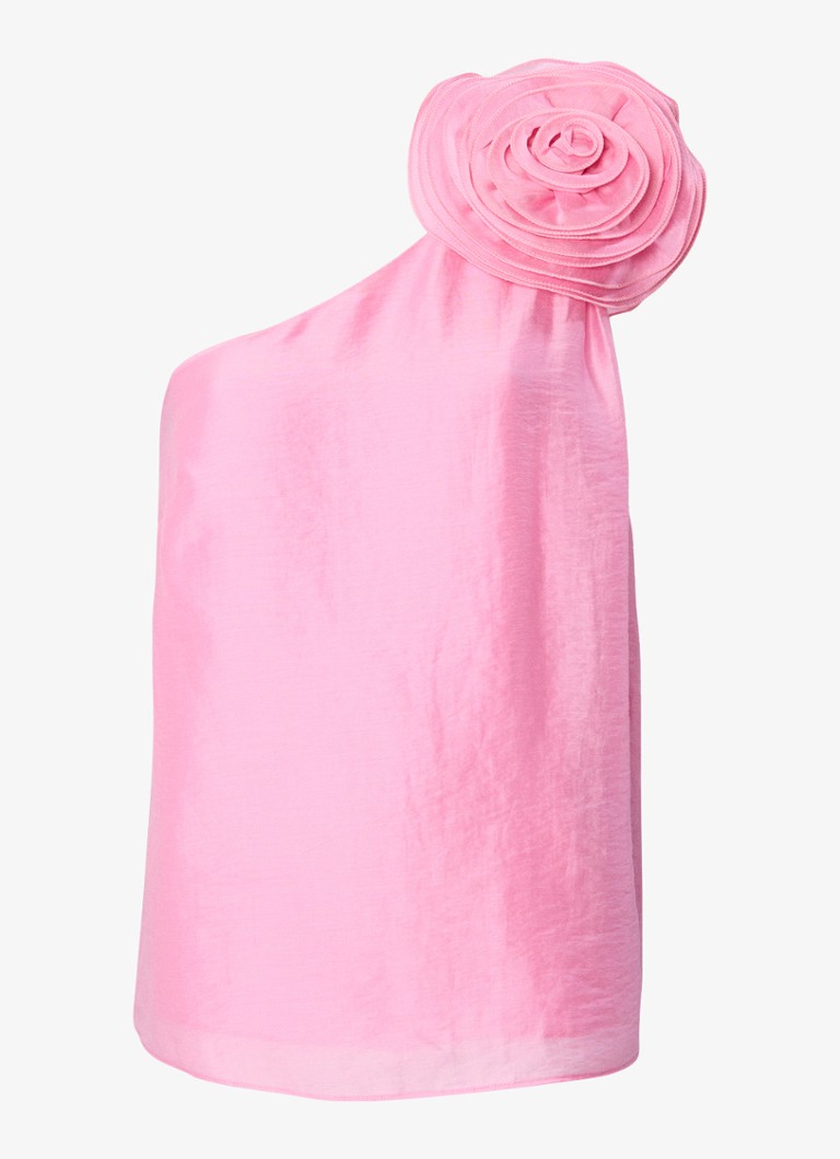 Phase Eight Dames Angelina top in linnenblend met asymmetrische hals in de kleur Roze