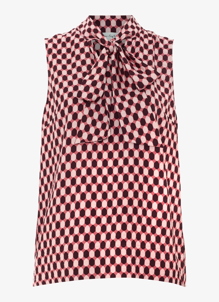 Phase Eight Dames Junie mouwloze top met sjaalkraag en grafische print in de kleur Roze