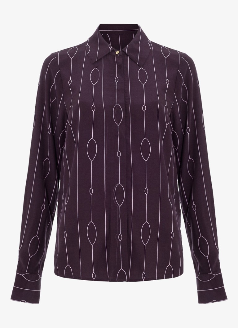 Phase Eight Dames Jacqueline blouse met grafische print in de kleur Paars