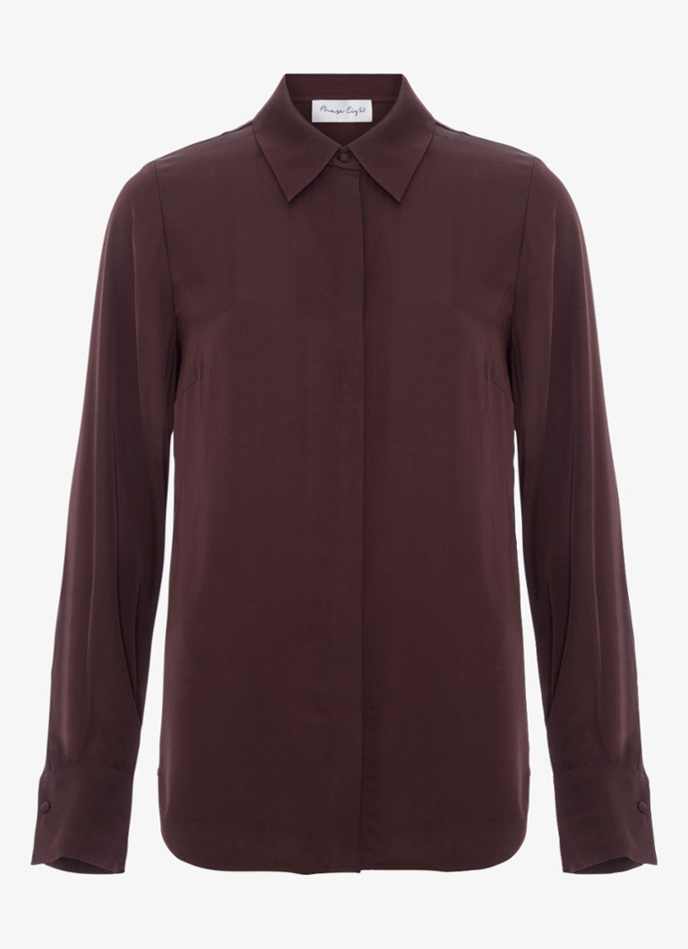 Phase Eight Dames Novie Satin Shirt in de kleur Bruin