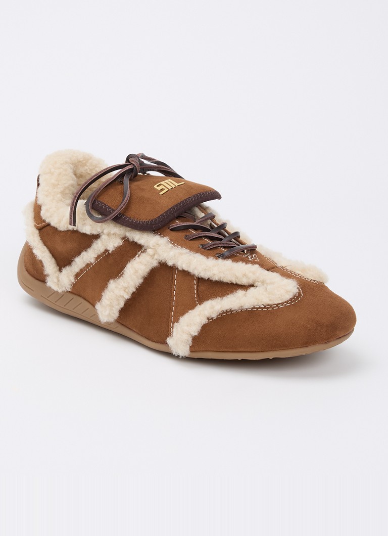Steve Madden Dames Freezone sneaker met details van imitatiebont in de kleur Bruin, maat: 36