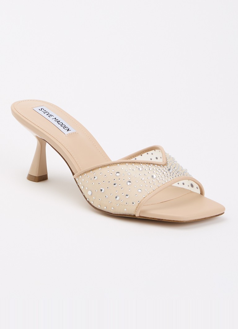 Steve Madden Dames Ivie-mr muiltje met strass in de kleur Beige, maat: 40