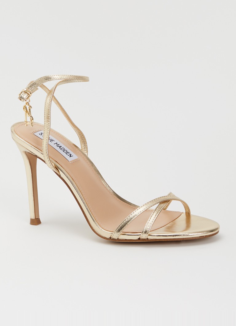 Steve Madden Dames Jypsey-cn sandalette van leer met metallic finish in de kleur Goud, maat: 42