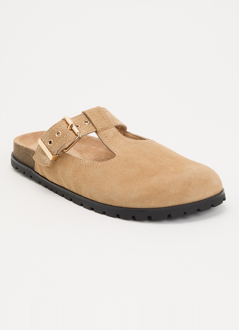 Steve Madden Dames Atticus muiltje van suède in de kleur Beige, maat: 38