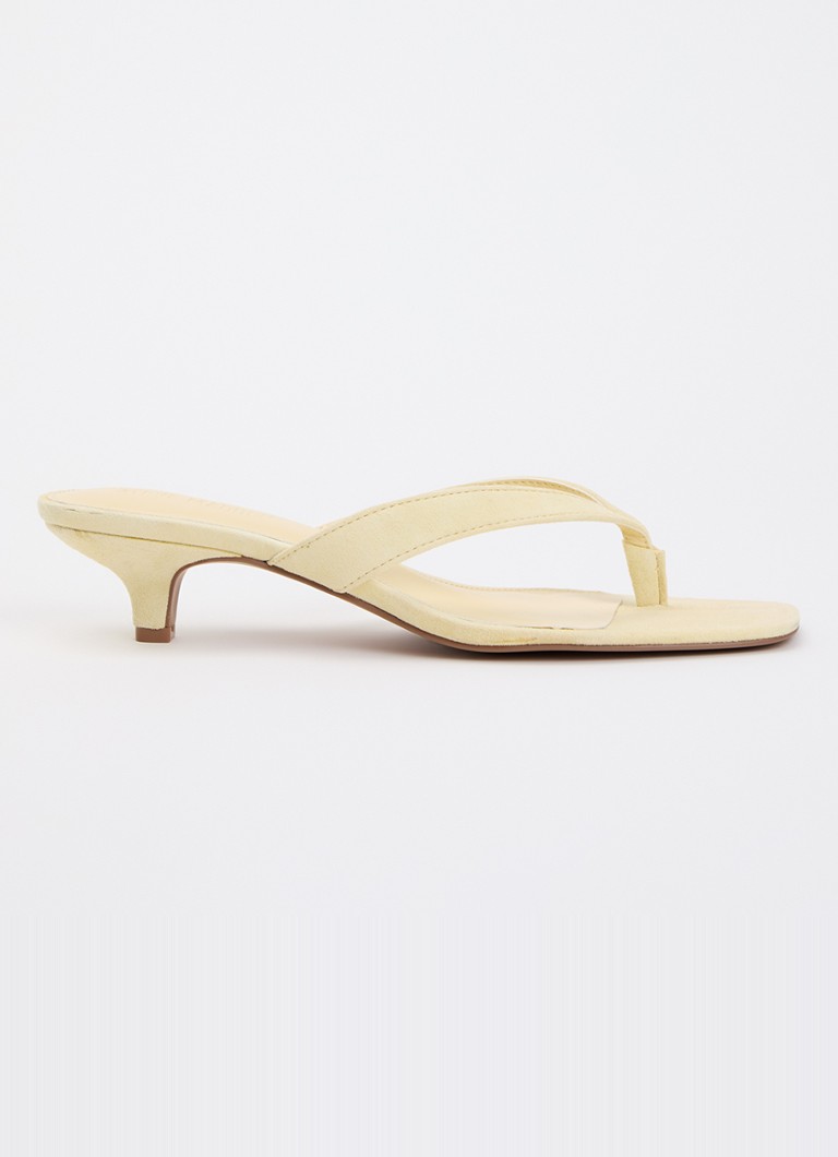 Steve Madden Dames Tracie sandalette van suède in de kleur Lichtgeel, maat: 42