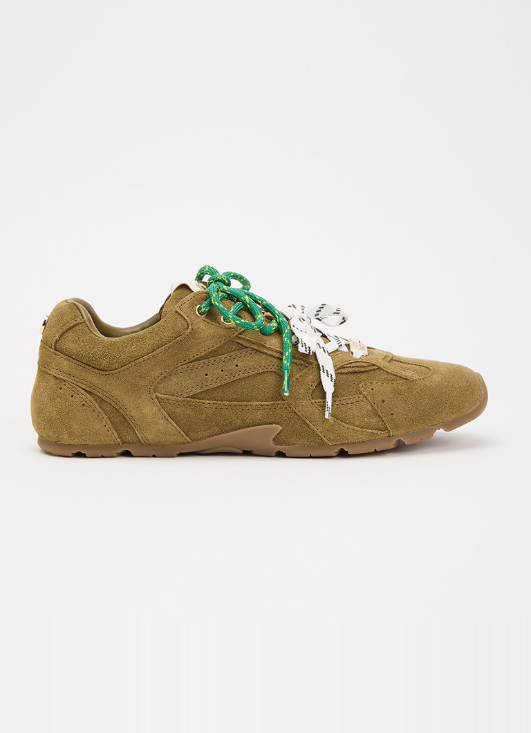 Steve Madden Dames Asiel sneaker van suède in de kleur Khaki, maat: 38
