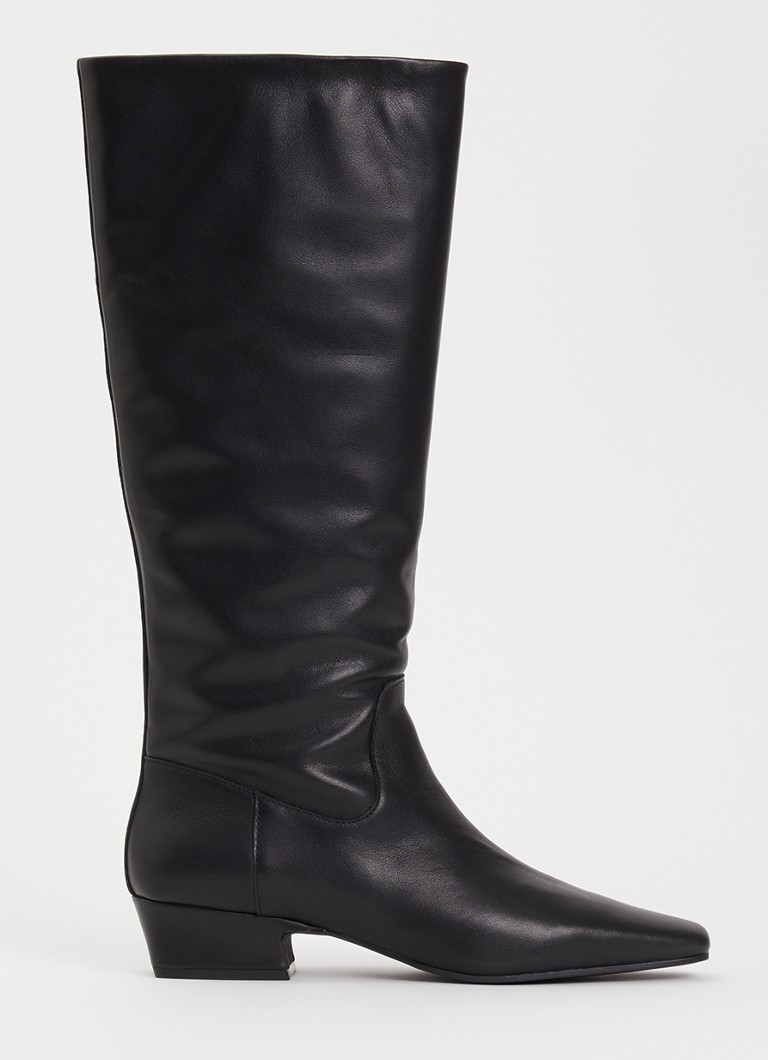 Steve Madden Dames Gwyneth laars van leer in de kleur Zwart, maat: 36