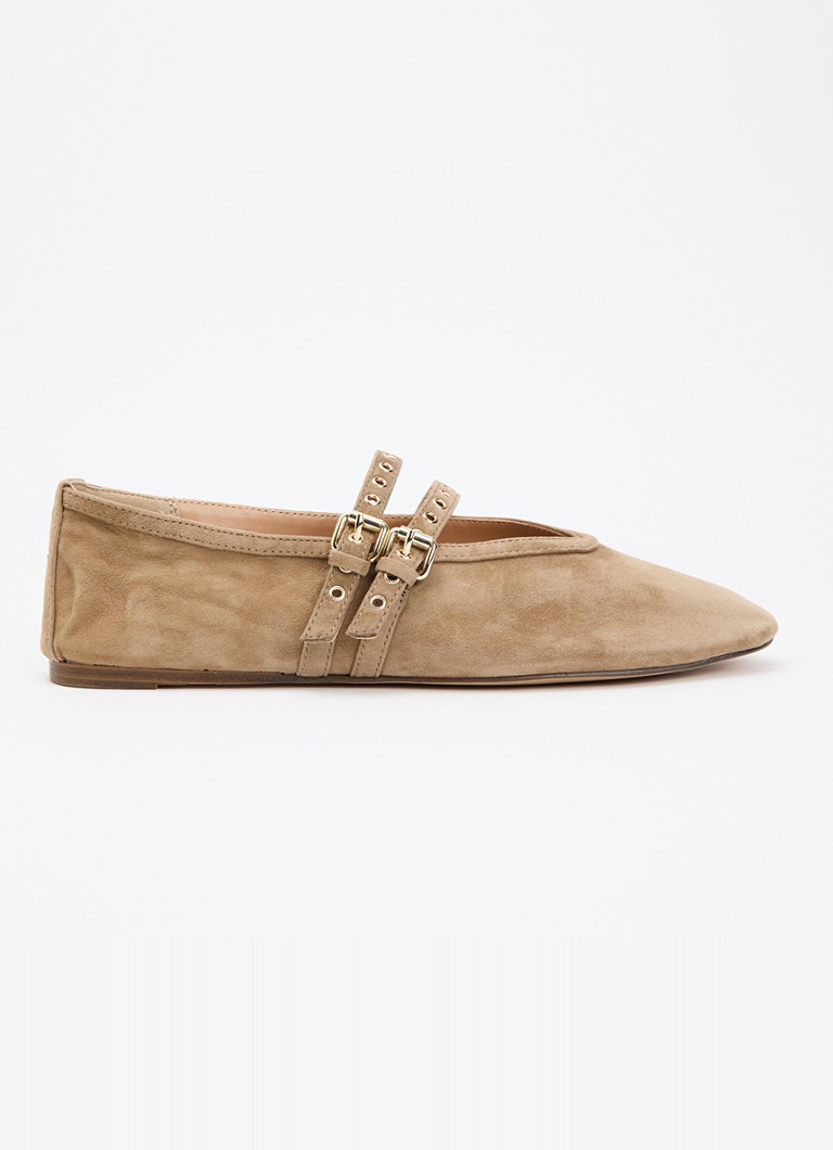 Steve Madden Dames Lydia ballerina van suède in de kleur Beige, maat: 38