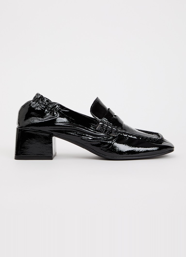 Steve Madden Dames Estee loafer van lakleer in de kleur Zwart, maat: 40