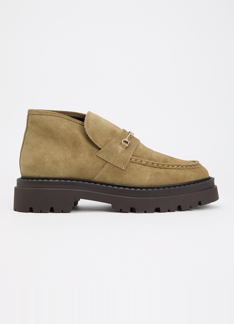 Steve Madden Dames Karima enkellaarsje van suède in de kleur Mosgroen, maat: 39