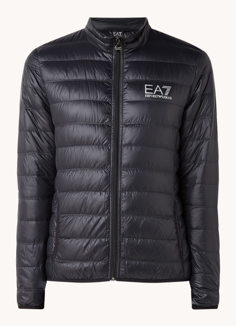 Armani Heren Gewatteerd jack met donsvulling en logo in de kleur Zwart