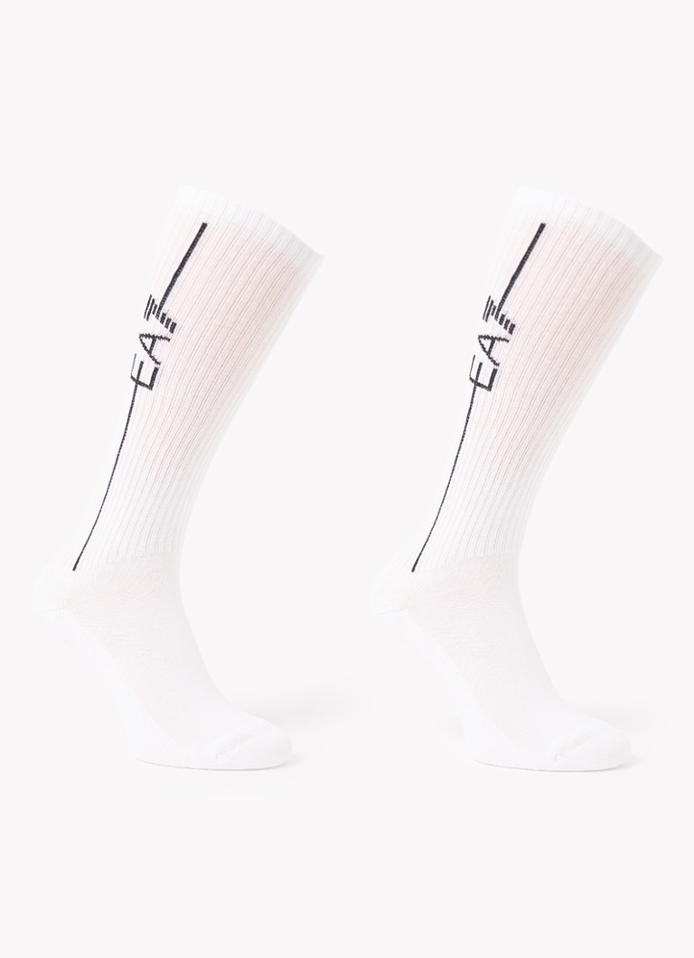 Armani Heren Sportsokken met logo in 2-pack in de kleur Wit