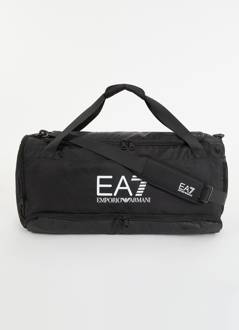 Armani Heren Sporttas met logo en afneembare schouderriem in de kleur Zwart