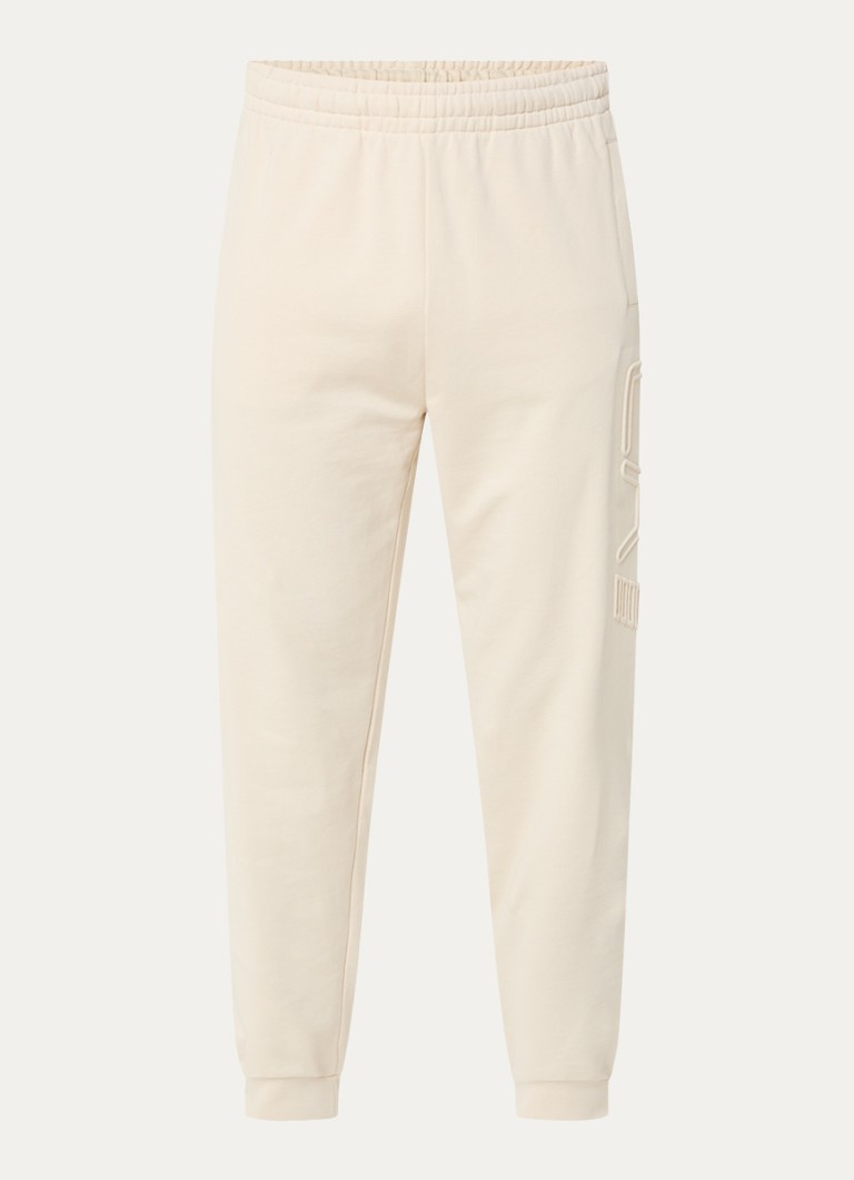 Armani Heren Tapered fit joggingbroek met 3D logoprint in de kleur Beige