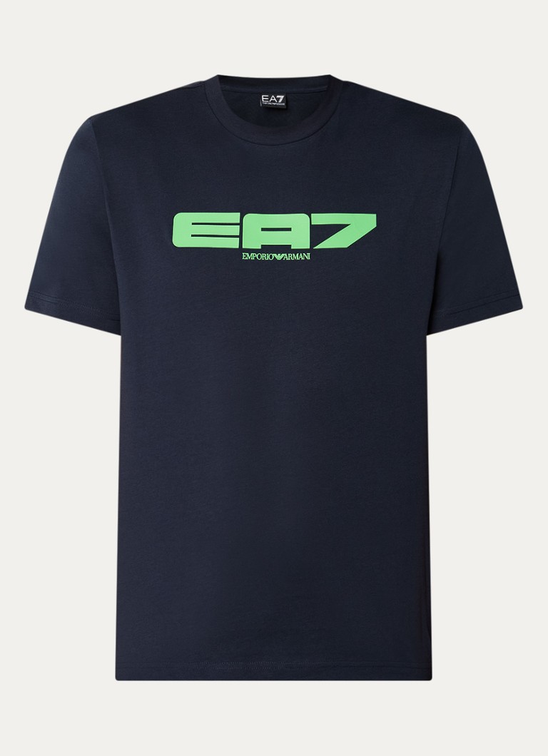 Armani Heren T-shirt met logo in de kleur Donkerblauw