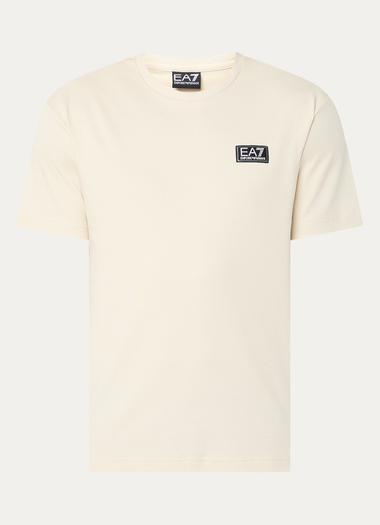 Armani Heren T-shirt met logo in de kleur Beige