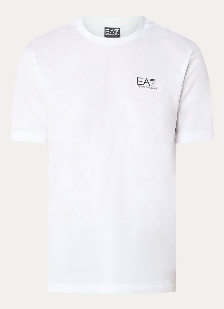 Armani Heren T-shirt met logo- en backprint in de kleur Wit