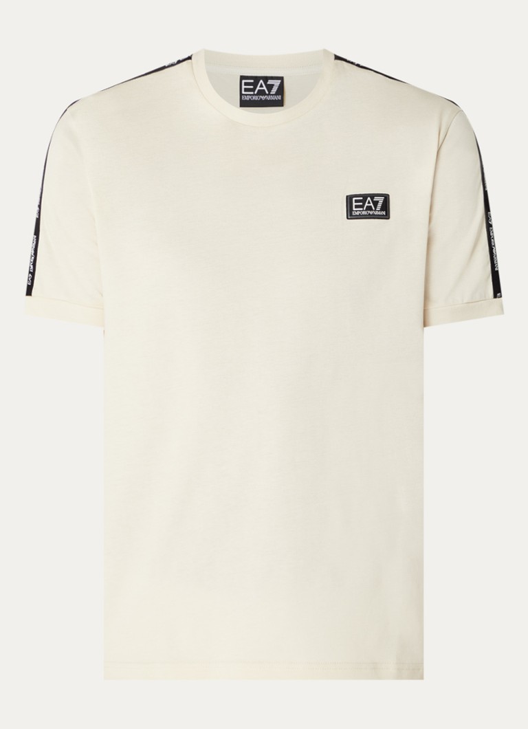 Armani Heren T-shirt met logo in de kleur Beige