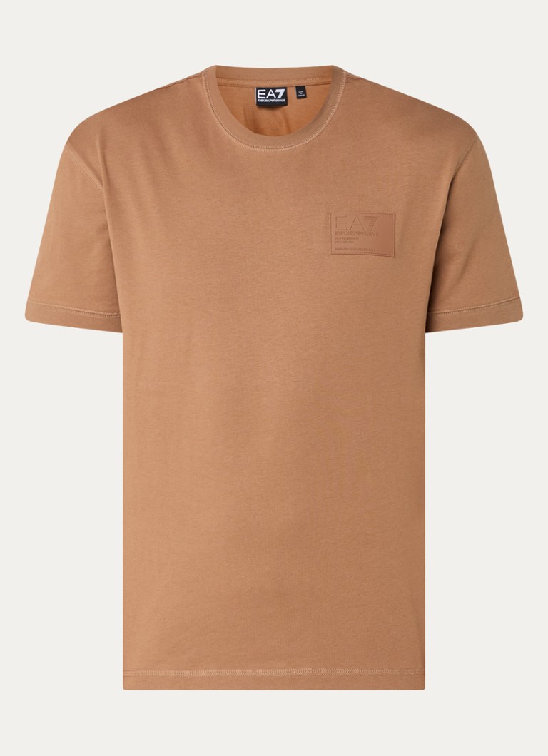 Armani Heren T-shirt met logo in de kleur Camel