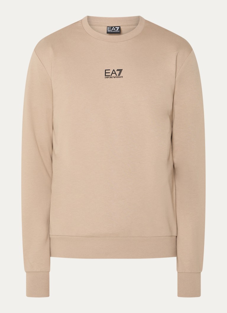 Armani Heren Sweater met logo in de kleur Beige