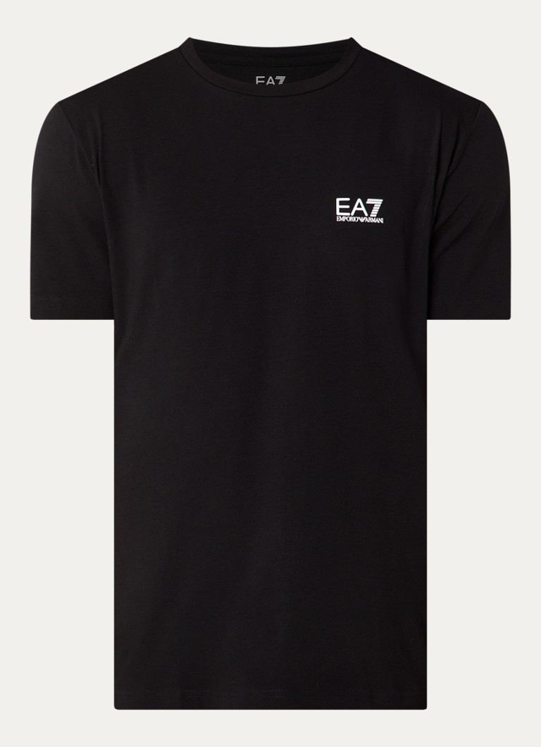 Armani Heren T-shirt met logo in de kleur Zwart