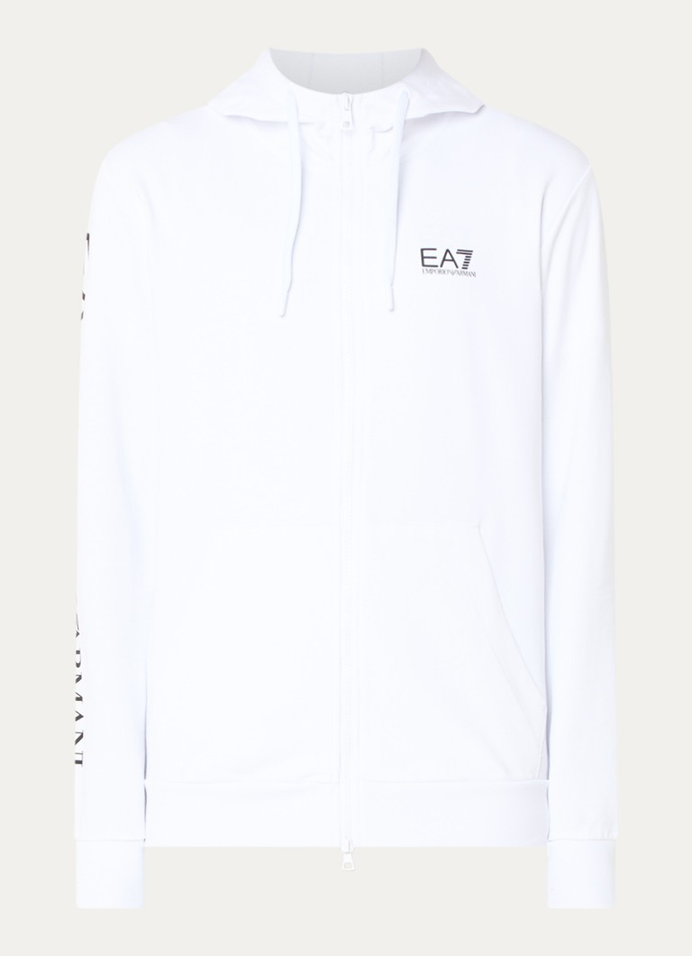 Armani Heren Sweatvest met logo in de kleur Wit