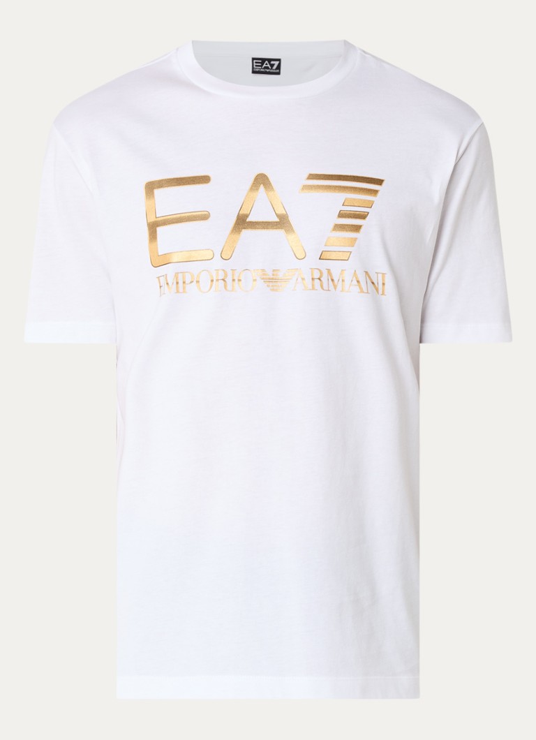 Armani Heren T-shirt met logoprint in de kleur Wit