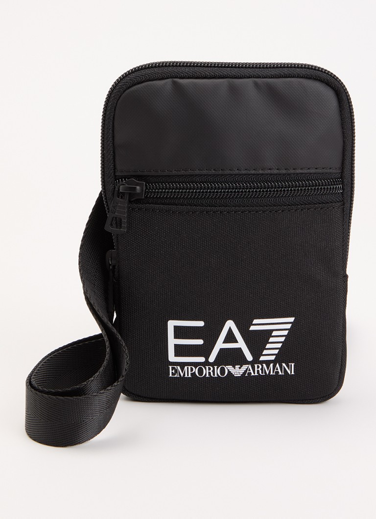 Armani Heren Crossbodytas met logo en verstelbare schouderriem in de kleur Zwart