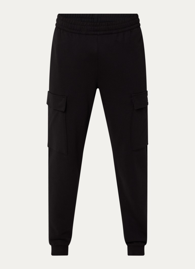 Armani Heren Tapered fit joggingbroek met klepzakken en logo in de kleur Zwart