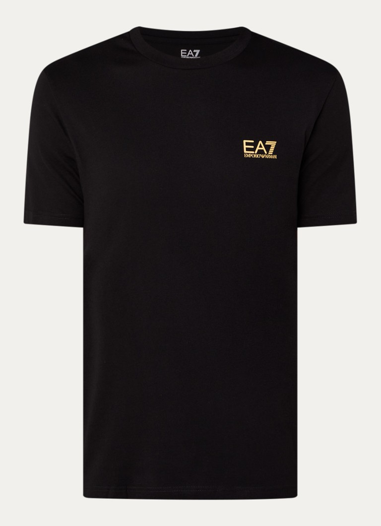Armani Heren T-shirt met logo in de kleur Zwart