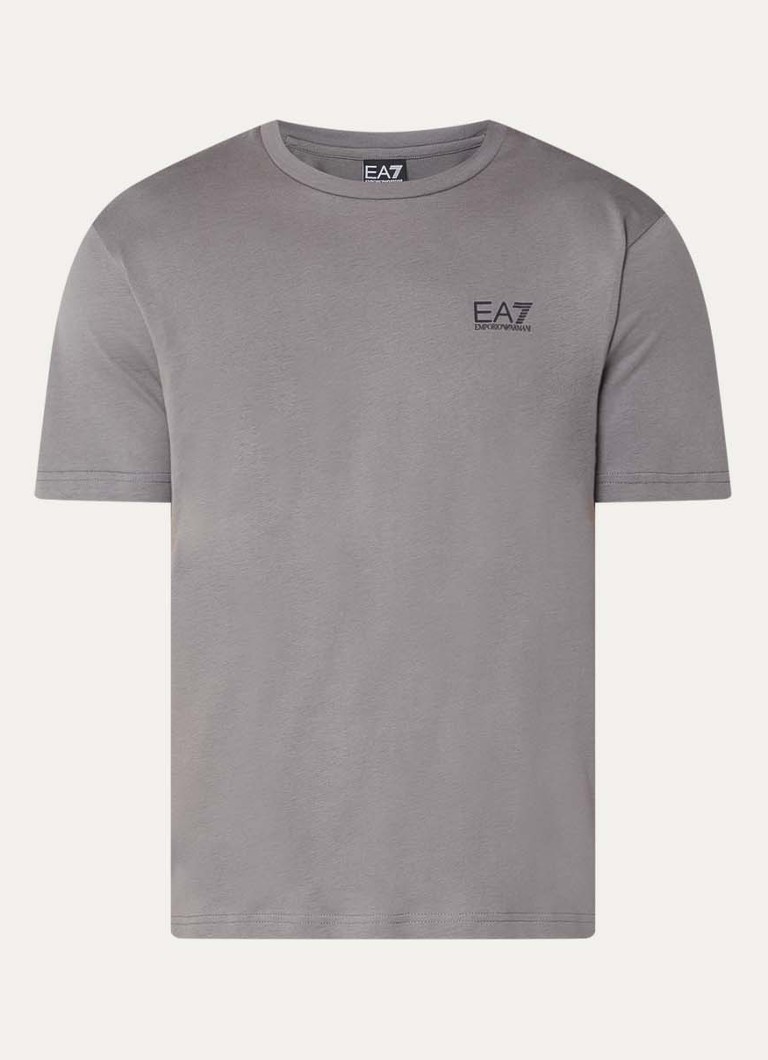 Armani Heren T-shirt met logo- en backprint in de kleur Lichtroze