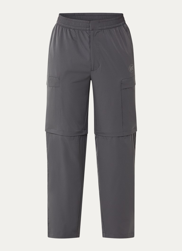 Armani Heren Straight fit broek met logo en steekzakken in de kleur Antraciet