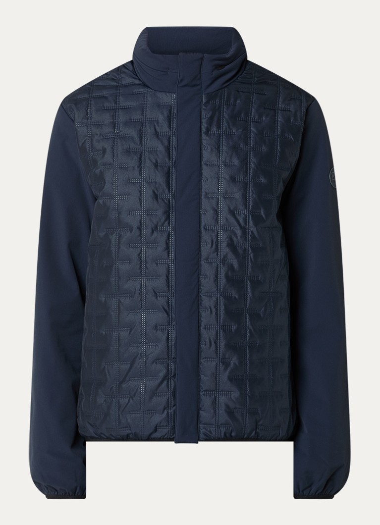 Armani Heren Gewatteerd jack met quilt patroon en ritszakken in de kleur Donkerblauw