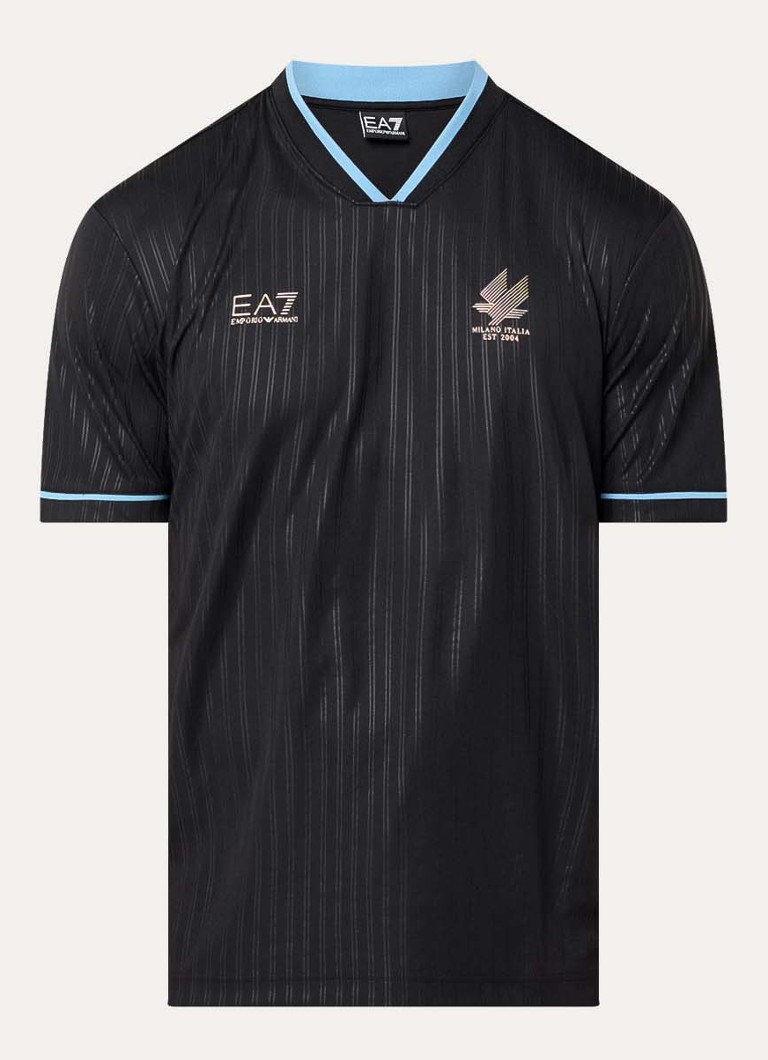 Armani Heren Jersey T-shirt met logo in de kleur Zwart