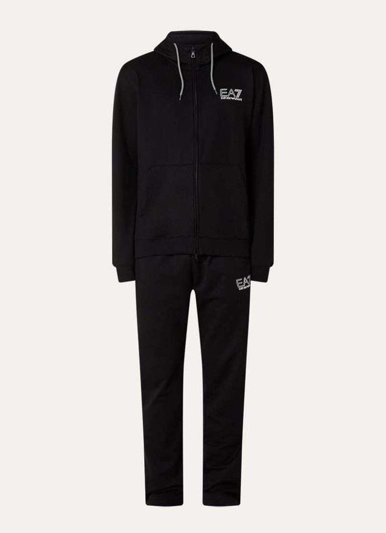 Armani Heren Trainingspak met logo en steekzakken in de kleur Zwart