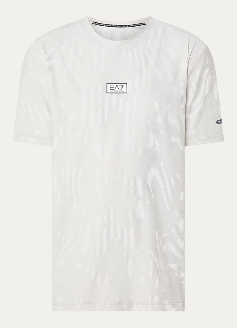 Armani Heren T-shirt met logo in de kleur Lichtgrijs