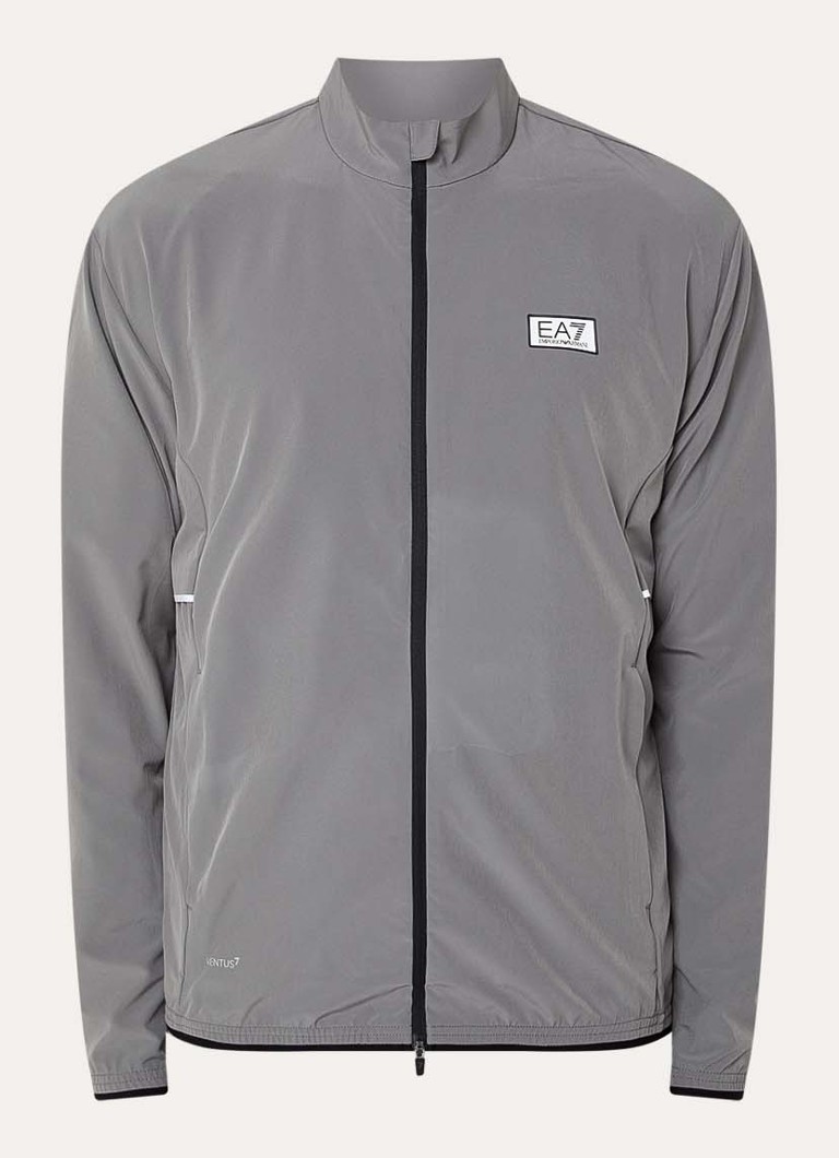 Armani Heren Sweatvest met logo en steekzakken in de kleur Grijs